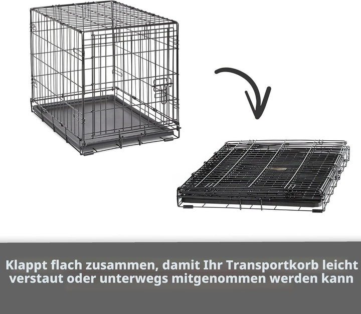 New World B24 Hundebox, mit Doppeltür, 61 cm, für kleine Hunderassen, mit auslaufsicherer Bodenwanne