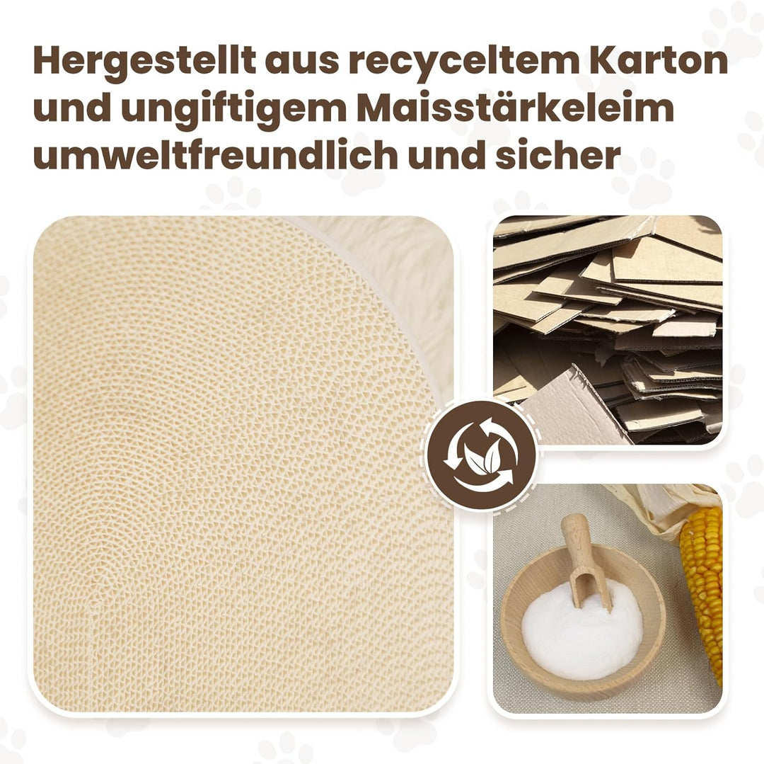PetRhein Kratzbrett, kratzbretter Katze aus Erstklassiger Wellpappe,kratzmatte für Katzen zum Spiele