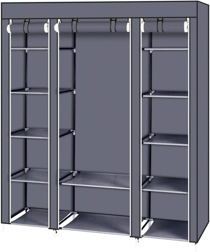 LEADZM Kleiderschrank, Faltschrank Stoffschrank Faltbare Garderobe Canvas mit Reissverschluss, Fäche