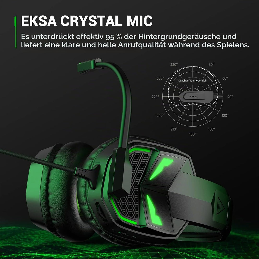 EKSA Fenrir Gaming Headset, Headset mit Mikrofon für PS4 PS5 Xbox one PC Mac Laptop, 3D Surround Sou