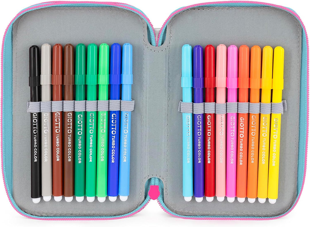 3-Fach Federmäppchen Mädchen Gefüllt für Stitch Fan – Schulmäppchen Set 46 Teile mit Radierbaren Sti