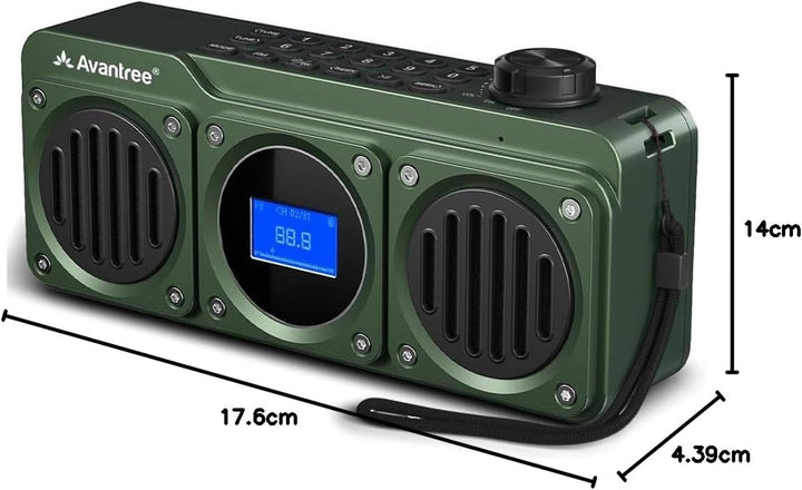 Avantree Boombyte - FM Kleins Radio mit Bluetooth Lautsprecher Tragbares mit kraftvollem Sound, Ster