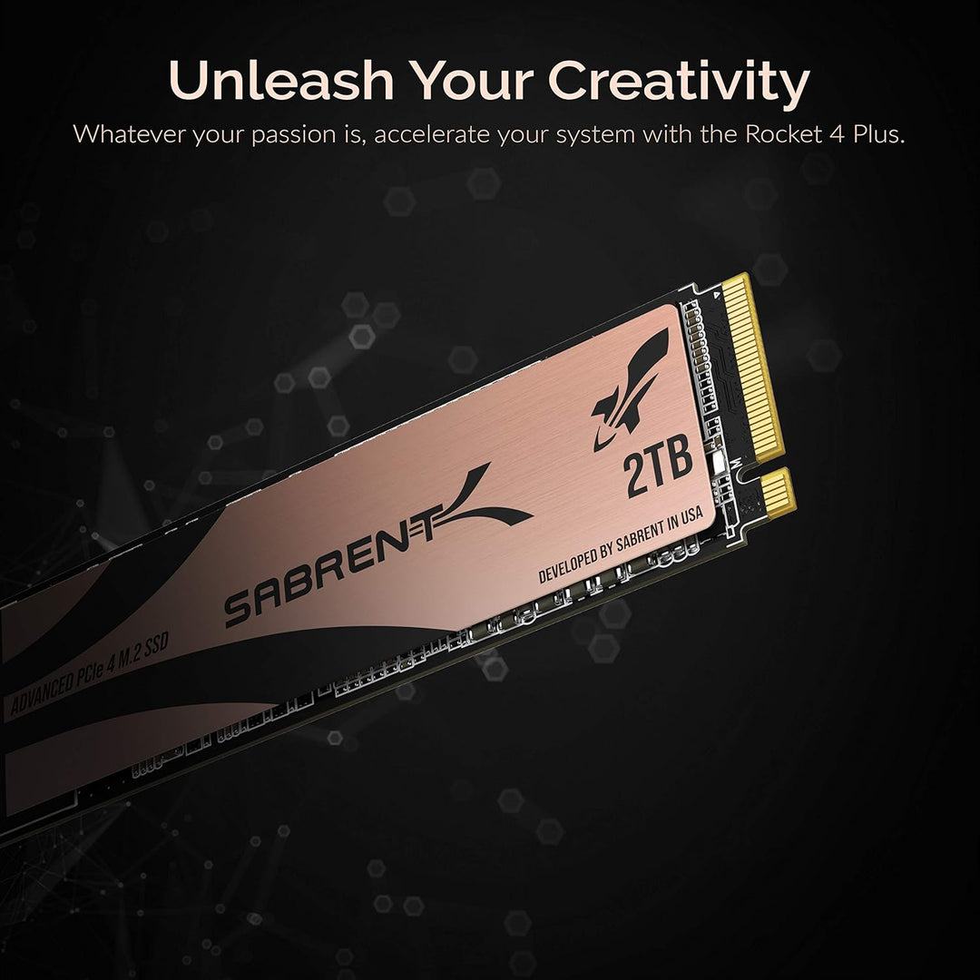 SABRENT M.2 NVMe SSD 2TB Gen 4, Internes Solid State 7100 MB/s Lesen, PCIe 4.0 intern Festplatte Für