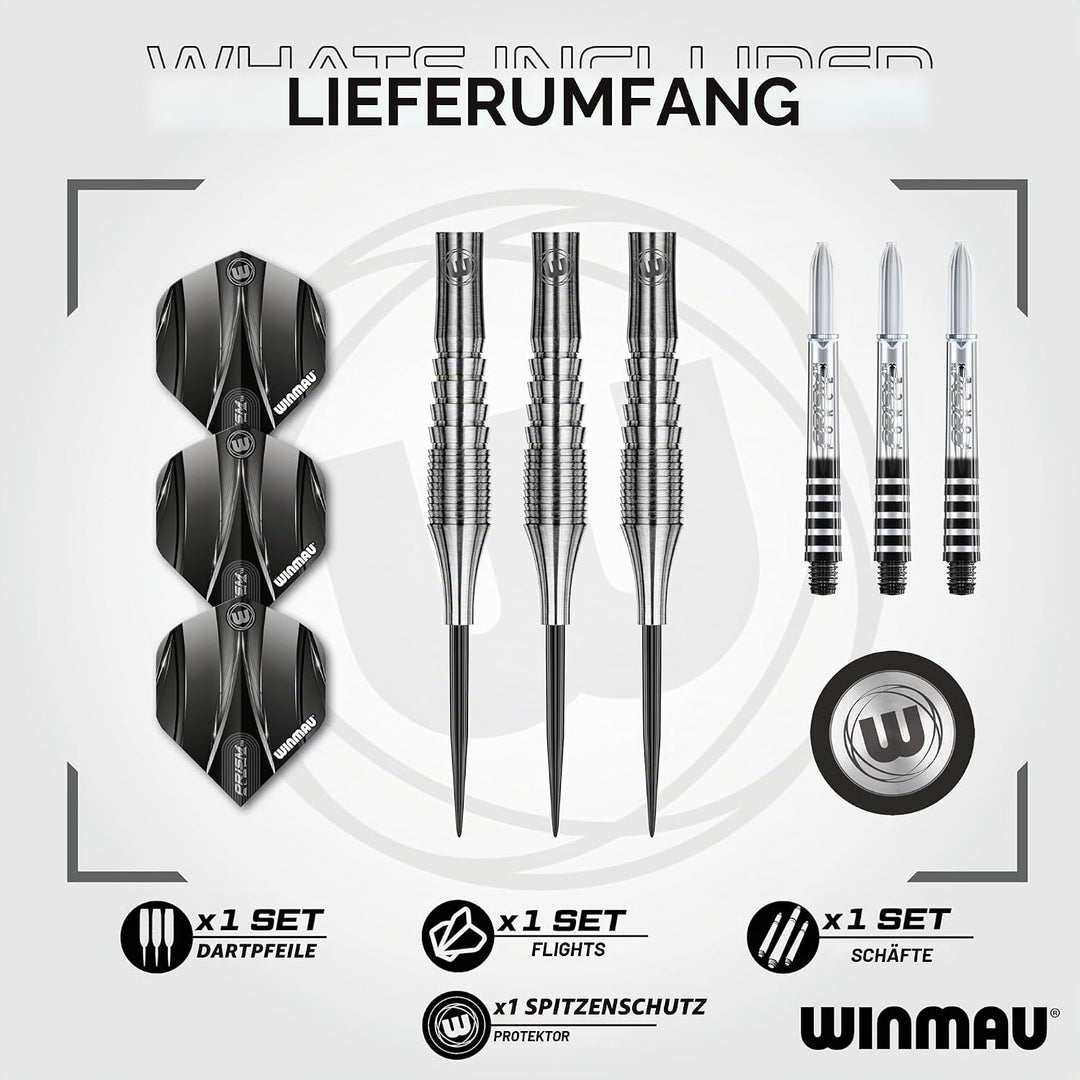 WINMAU Sniper 23 Gramm Professionelles Wolfram-Dart-Set mit Flights und Schäften (Shafts)