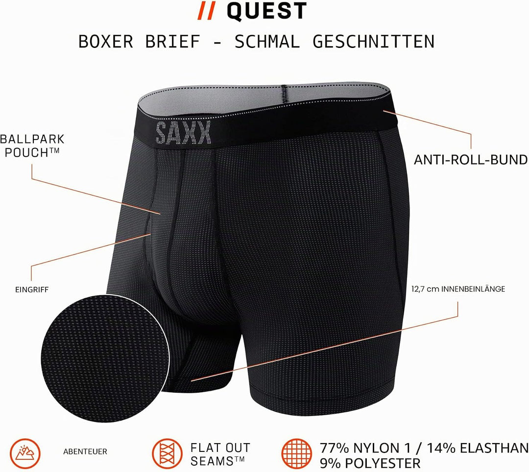 SAXX Underwear Co. Boxershorts -Platinunterwäsche Boxershorts Mit Fliege und integriertem Ballpark P