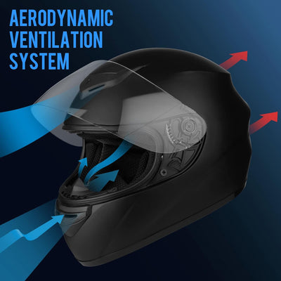 Favoto Motorradhelm Integralhelme für Erwachsene Vollvisierhelm Mopedhelm für Herren Damen Atmungsak