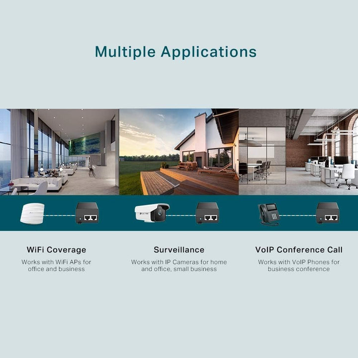 TP-Link TL-POE160S PoE+ Injektor (2 Gigabit-Ports, kompatibel mit 802.3af /at, Gesamtleistung mit bi