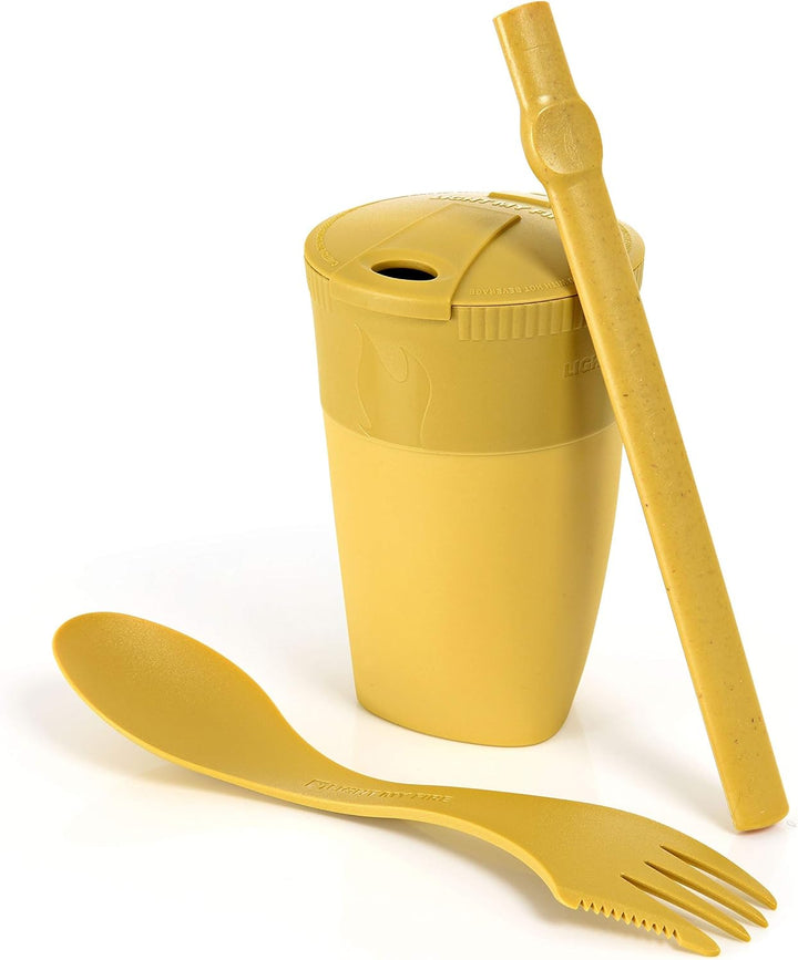 Light My Fire Camping Mess Kit – 3 Stück – wiederverwendbarer Strohhalm, faltbarer Becher & Camping-