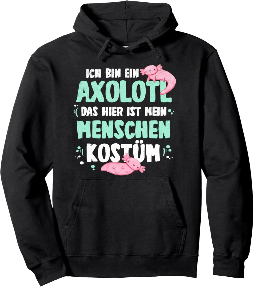 Axolotl Kostüm Lustiges Schwanzlurch Pullover Hoodie