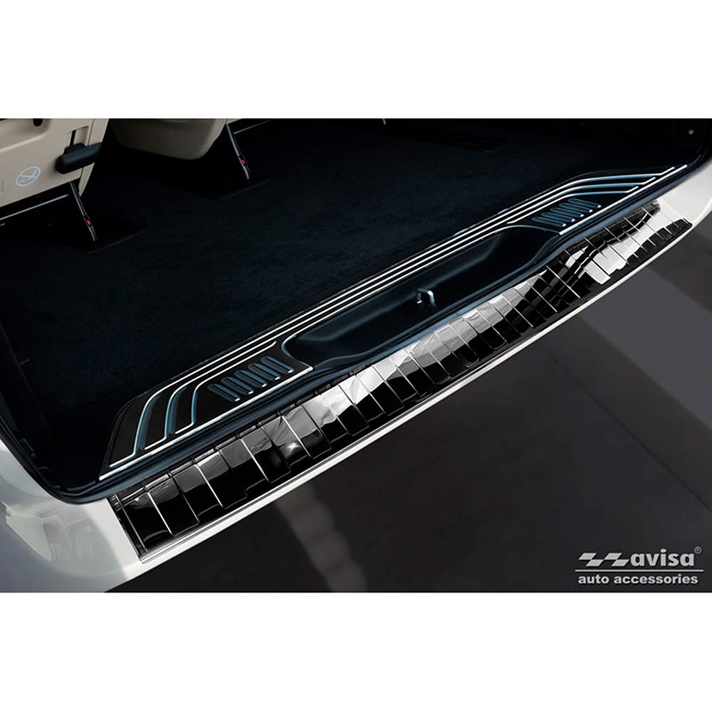 Avisa Spiegelschwarz Edelstahl Heckstossstangenschutz kompatibel mit Mercedes Vito / V-Klasse 2014-2
