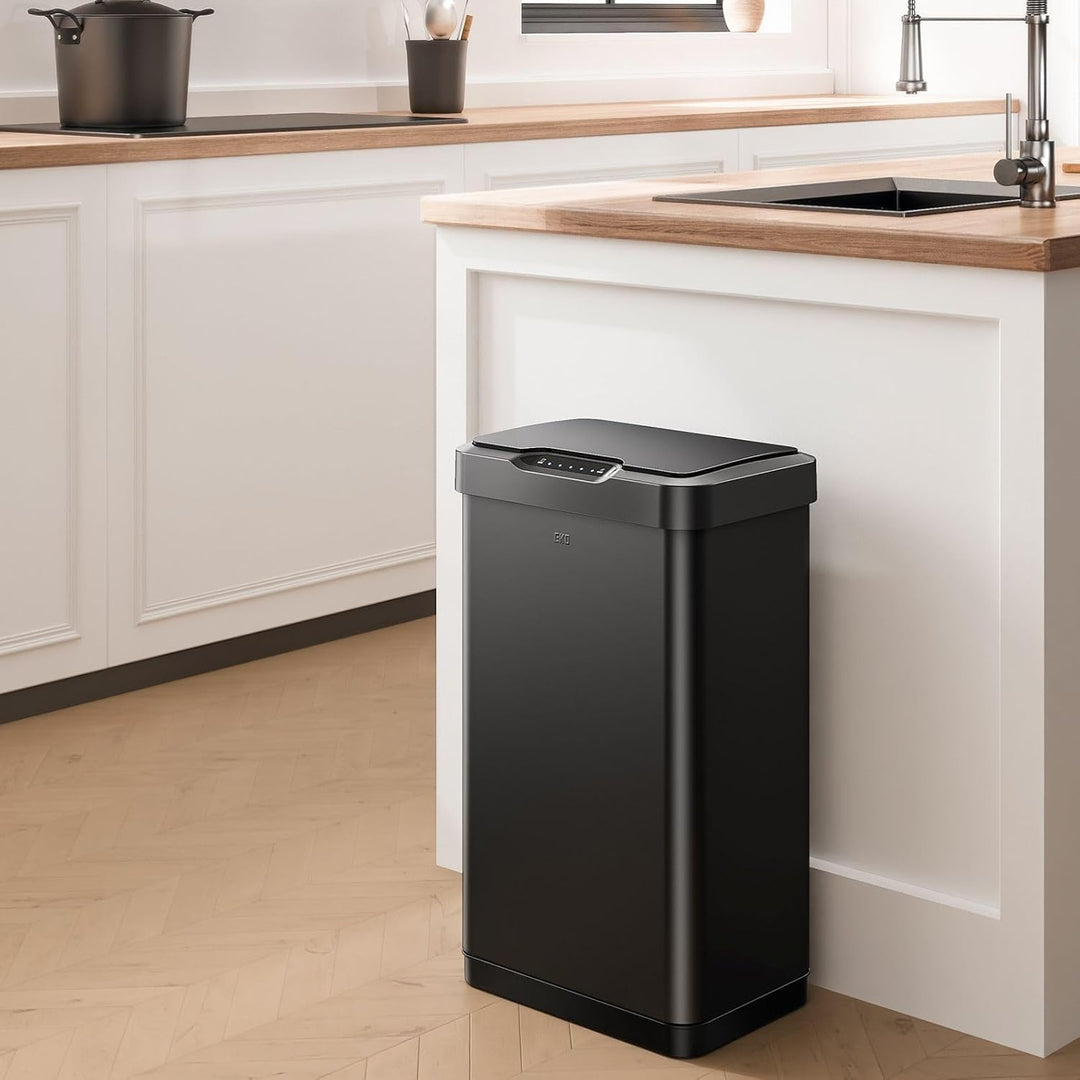 EKO Mirage-T 50L Mülleimer mit Sensor, Edelstahl Automatischer Abfalleimer für die Küche, rechteckig