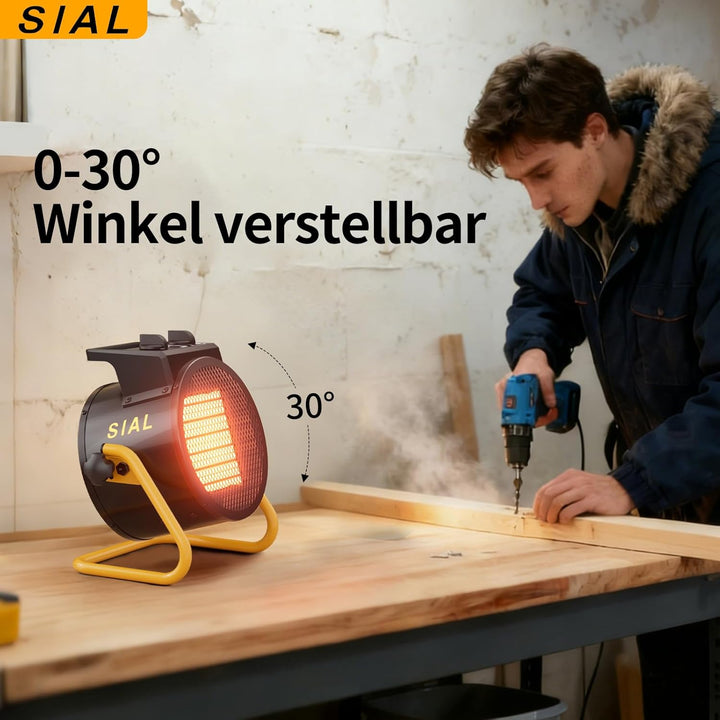 SIAL 2000W Industrie-PTC-Lüfterheizung, leistungsstarke geneigte Heizung, geeignet für Werkstatt, Ga