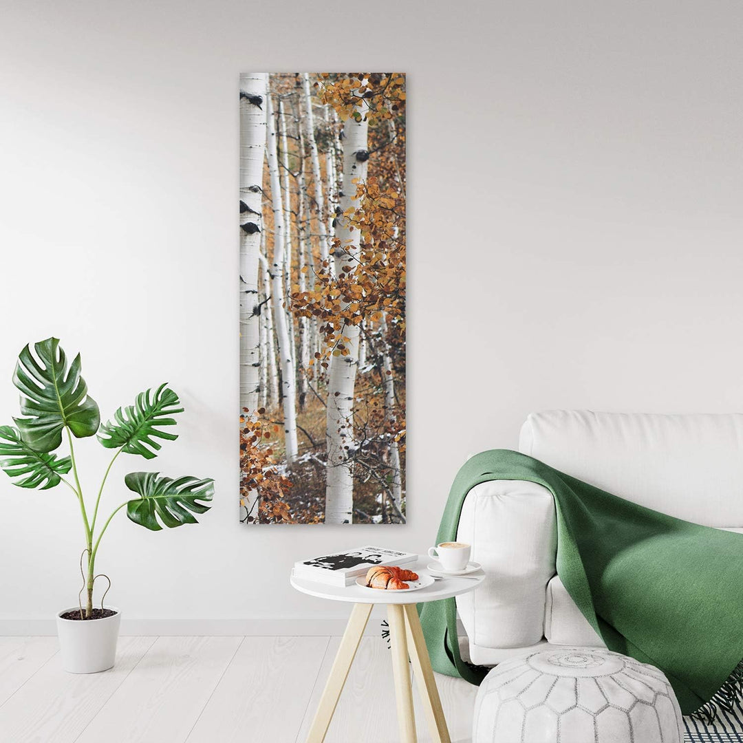 Feeby Wanddeko Birken Bild Kunstdruck modern Wald Weiss 30x90 cm M14626 30x90 cm, M14626 30x90 cm