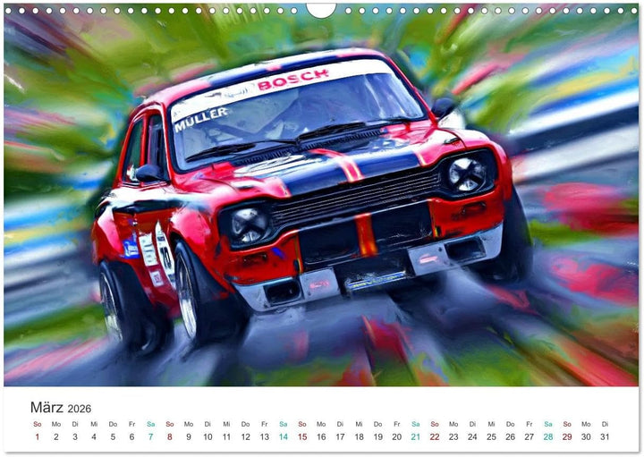 Kultautos - Capri und Escort (Wandkalender 2026 DIN A3 quer), CALVENDO Monatskalender: Autos mit spo
