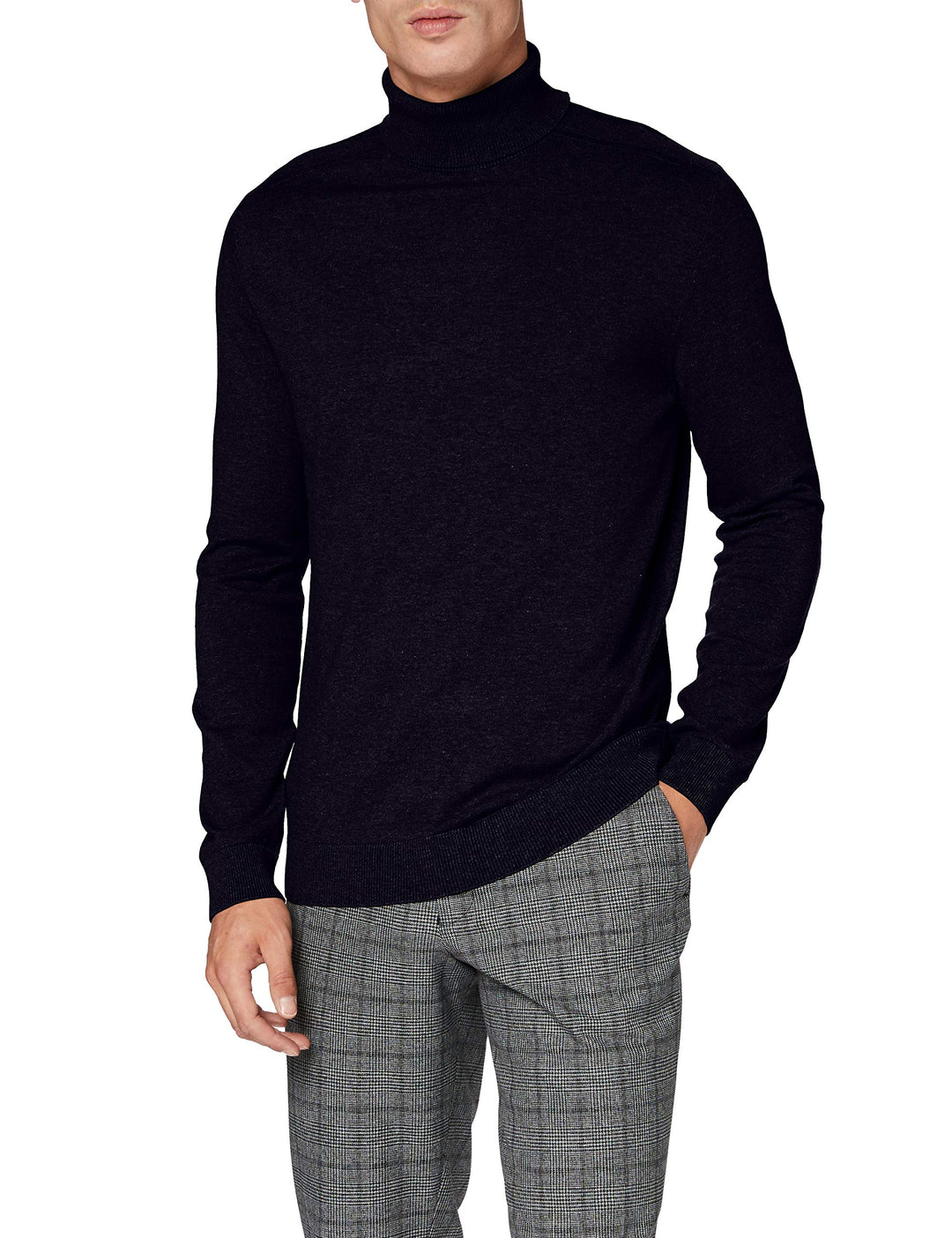Selected Homme Male Pullover Langarm Rollkragen, Blau (Navy Blazer/Melange)