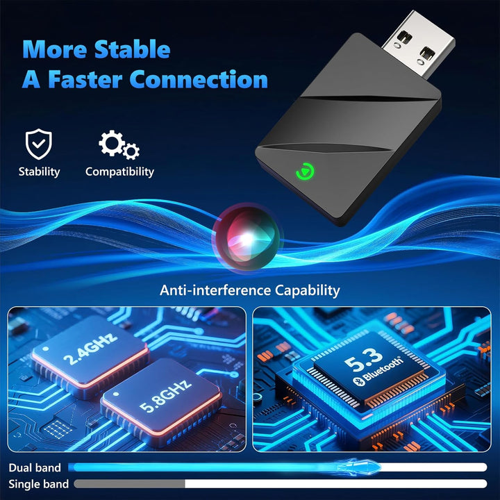 2 IN 1 Wireless CarPlay & Android Auto Adapter, Kabelloser USB-Dongle für Autos, Kabelloses CarPlay