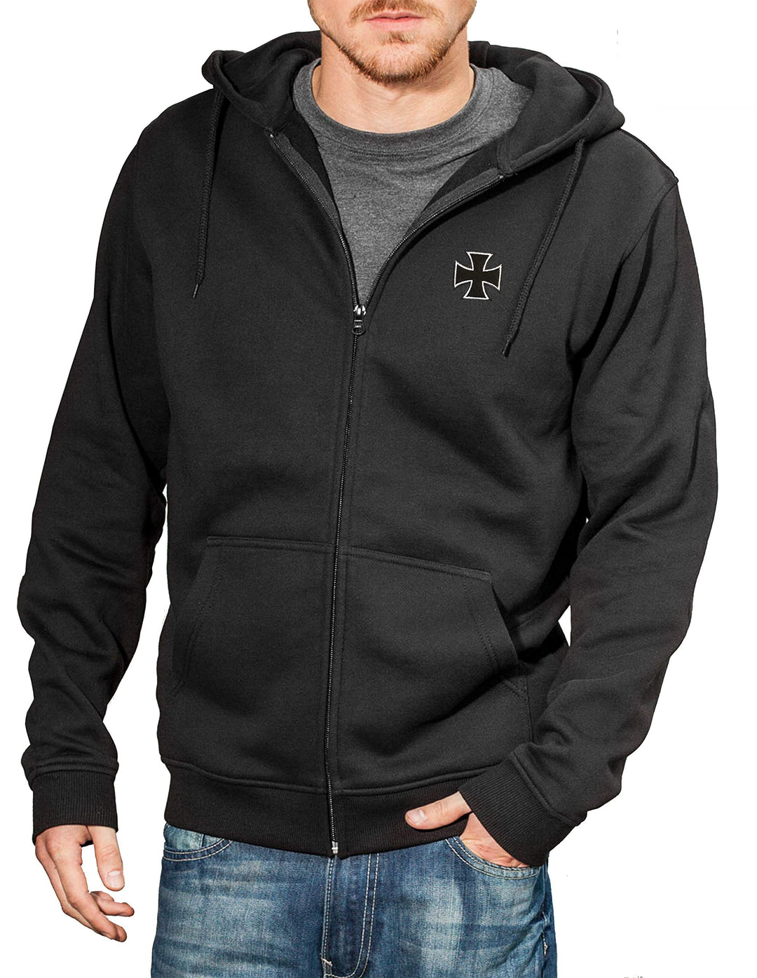 Baddery Biker Hoodie Herren : Biker Pray - Sweatjacke Männer Motorrad Kapuzenjacke - Geschenk Motorr