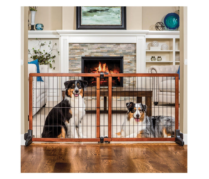 Carlson Pet Products Design Studio Haustiergitter aus Holz, freistehend, extra hoch/extra breit, Bra