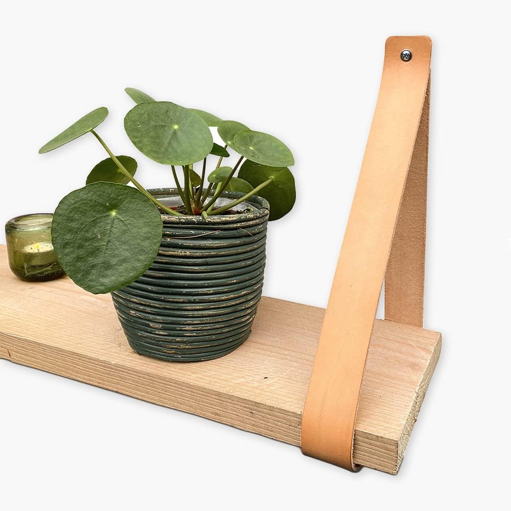 Brute Strength - Regalträger leder - Natur - 6 Stück - Regalstützen - Wandstützen - Regalbänder - Vo
