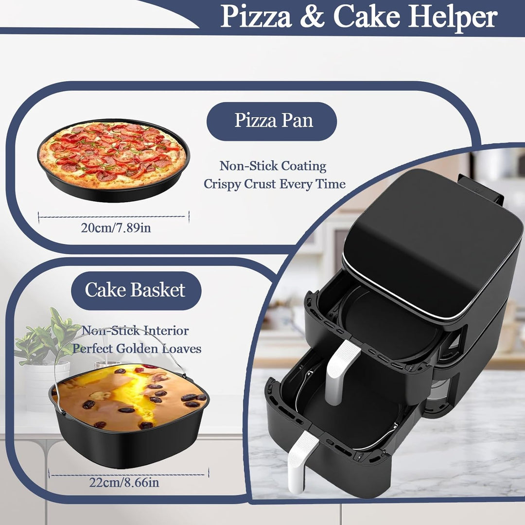 11 Stück Airfryer Zubehör Silikonform Heissluftfritteuse für Cosori Turbo Tower Pro Smart 10,8L Doub