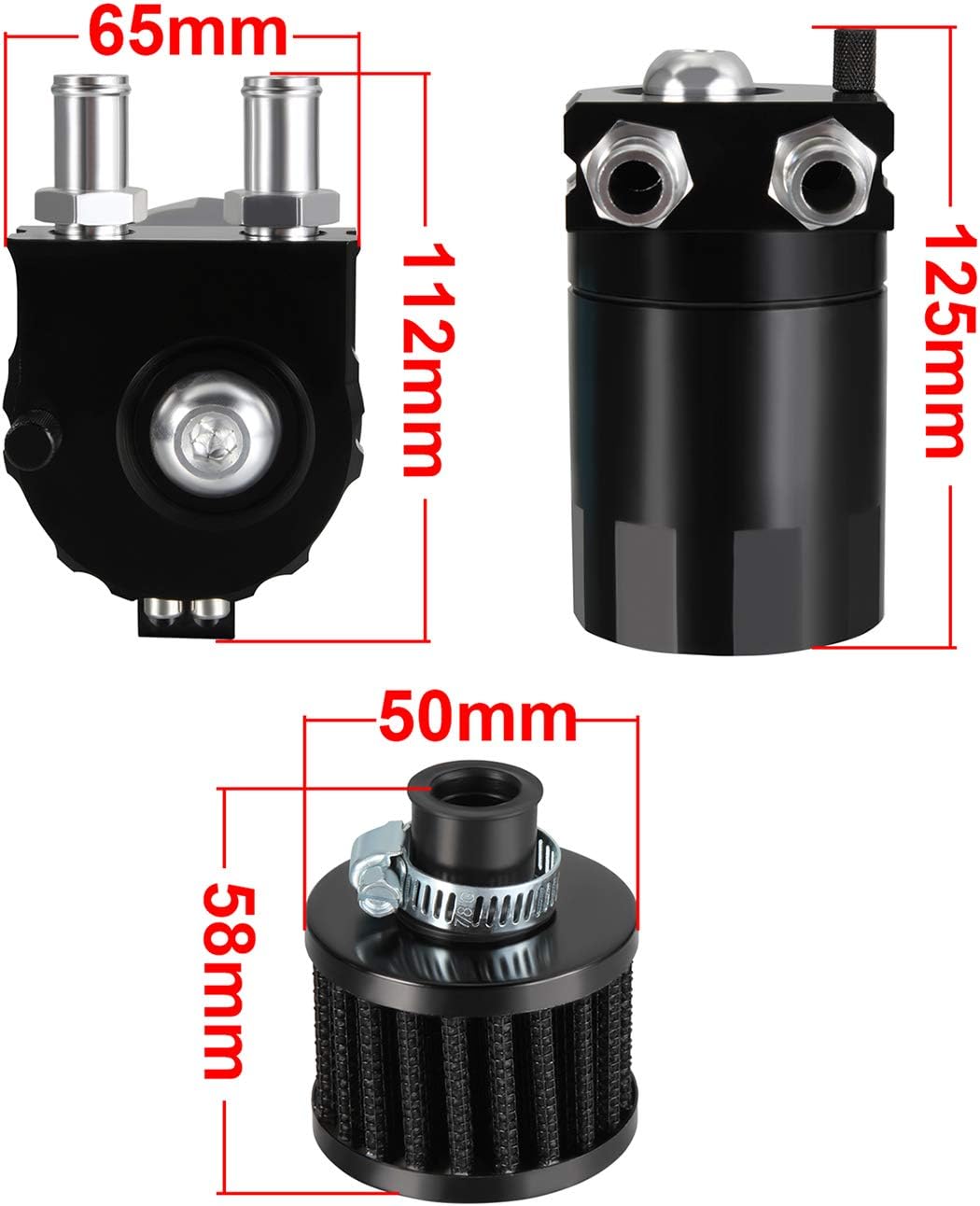 Universal 9mm Öl Auffangbehälter Ölsammler Ölsammelbehälter für Auto aus Aluminium 745, 745