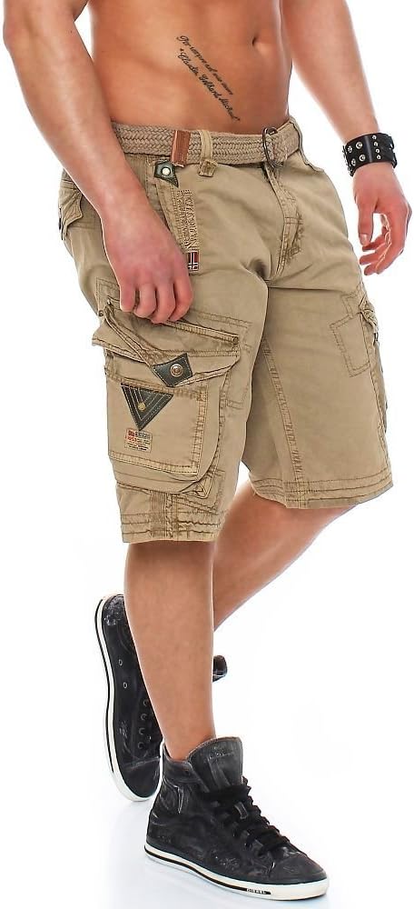 Geographical Norway Herren Kurzehose Perle Cargo Short Kurze Hose Bermuda M Beige, M Beige