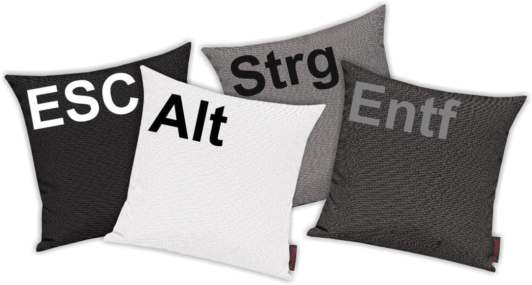ShirtInStyle Kissenhüllen Set 4 Stück Für Auserwählte! Sofakissen. Kissenbezug, Motiv Esc, Alt, Strg