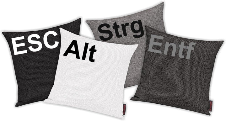 ShirtInStyle Kissenhüllen Set 4 Stück Für Auserwählte! Sofakissen. Kissenbezug, Motiv Esc, Alt, Strg