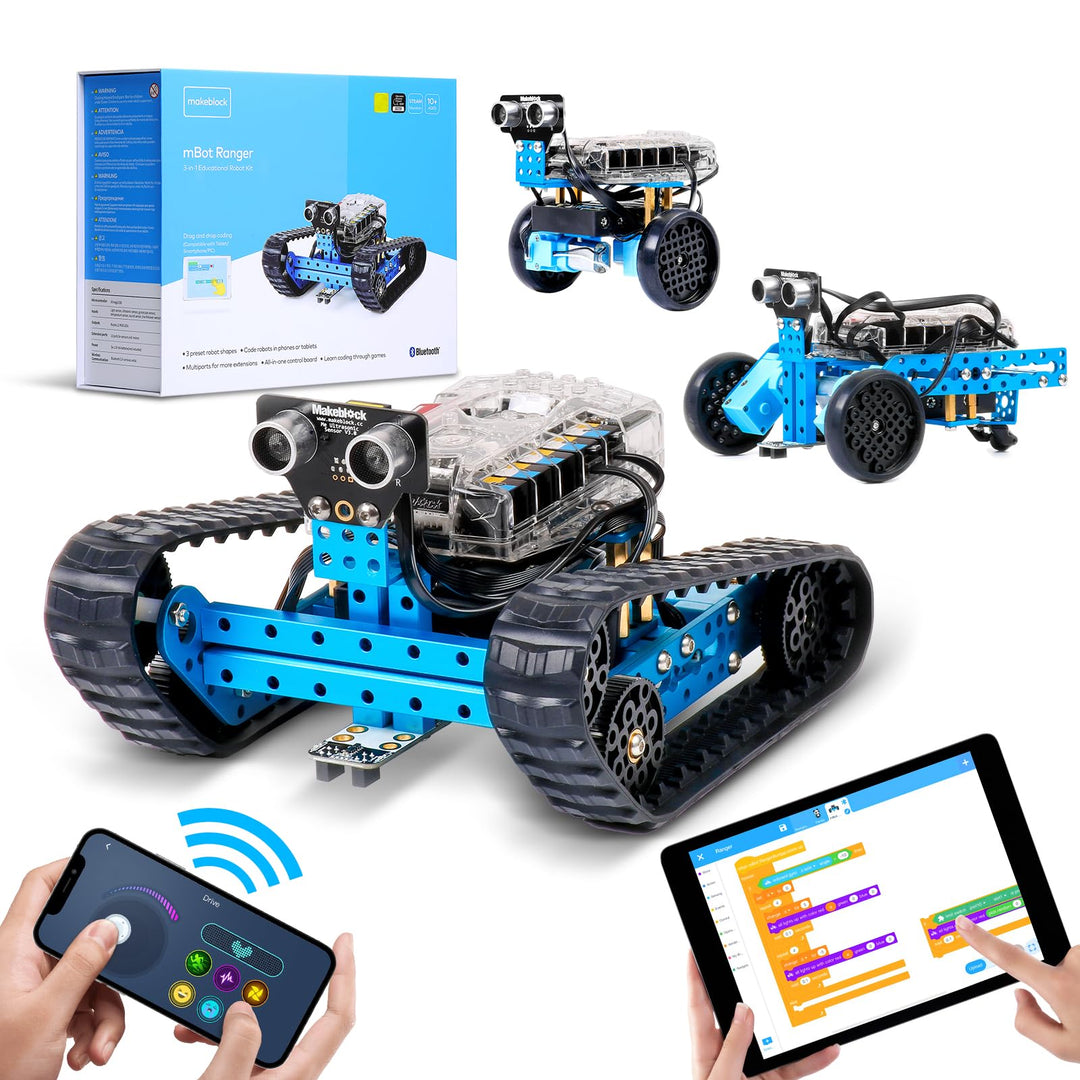 Makeblock mBot Ranger Roboter, 3-in-1-Programmierbarer Robot Bausatz, Codiertes Spielzeug, 3 Formen