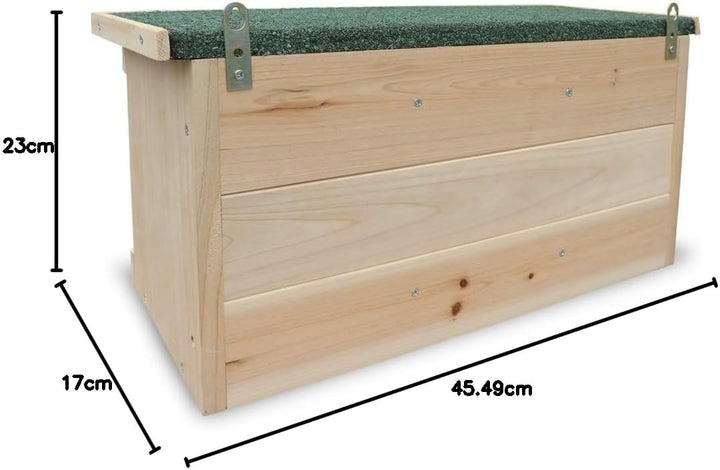 HABAU Nistkasten und Spatzenhaus mit 3 Brutkammern, aus Vollholz, 45,5 x 17 x 23 cm