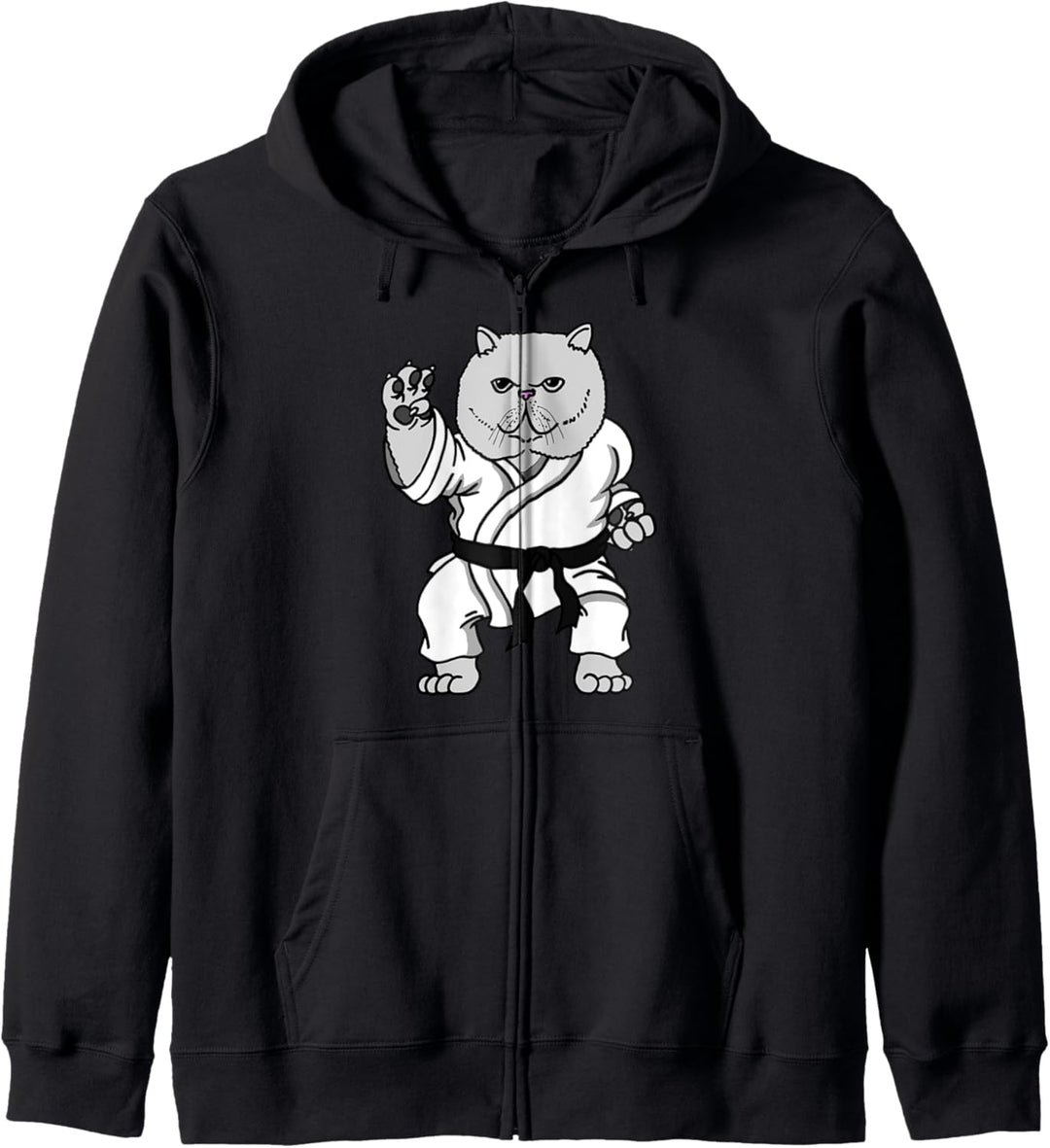 Kampfsport Katze Kater Judo BJJ Taekwondo Herren Damen Kapuzenjacke