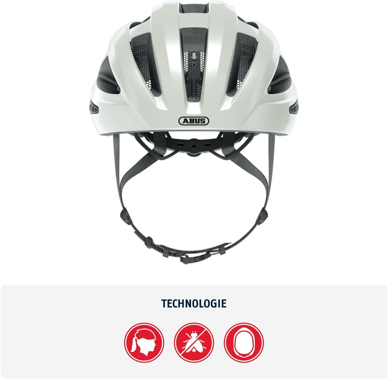 ABUS Rennradhelm Macator - sportiver Fahrradhelm für Einsteiger - auch für Zopfträger/-innen - für D