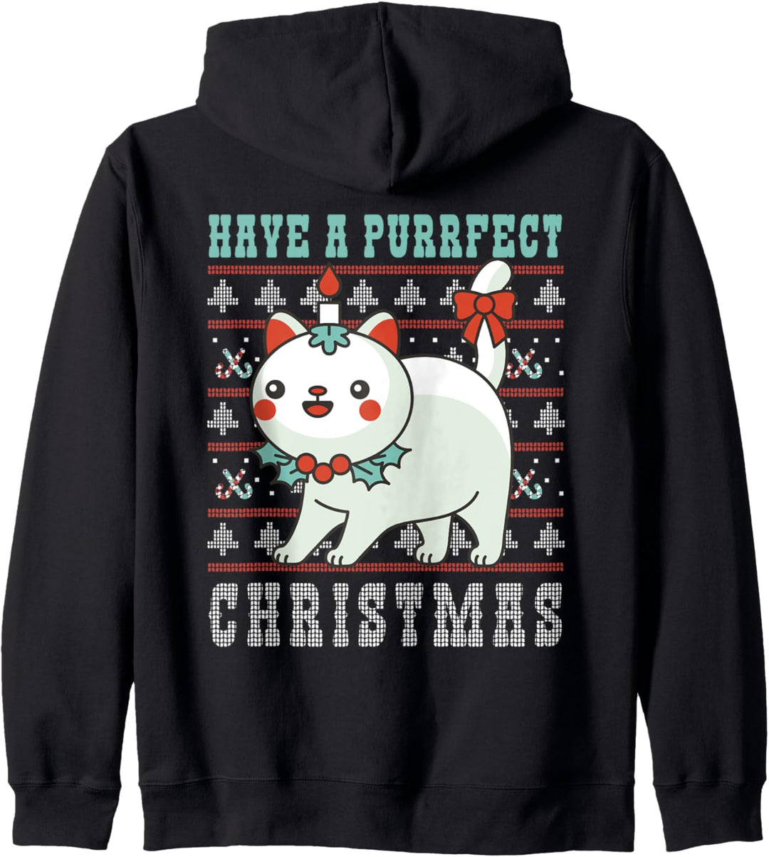 Cat Kitty Anime Ugly Purr Christmas Sweater Family Match Kapuzenjacke