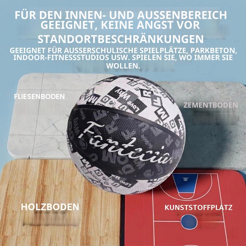 Basketball Grösse 5, Professioneller Wettkampf-Basketball aus Gummi, Trainingsball mit hohem Sprungv