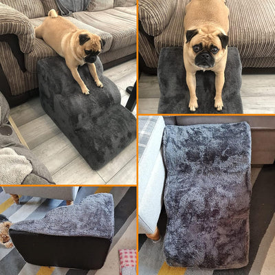 Bounabay® 3 Stufen Haustiertreppe, hundetreppe Bett für kleine Hunde, hunderampe Sofa boxspringbett,