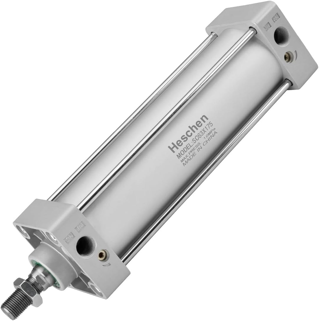 Heschen Pneumatischer Standard-Luftdruckzylinder, SC 63-175, PT3/8 Anschluss, 63mm Bohrung, 175mm Hu