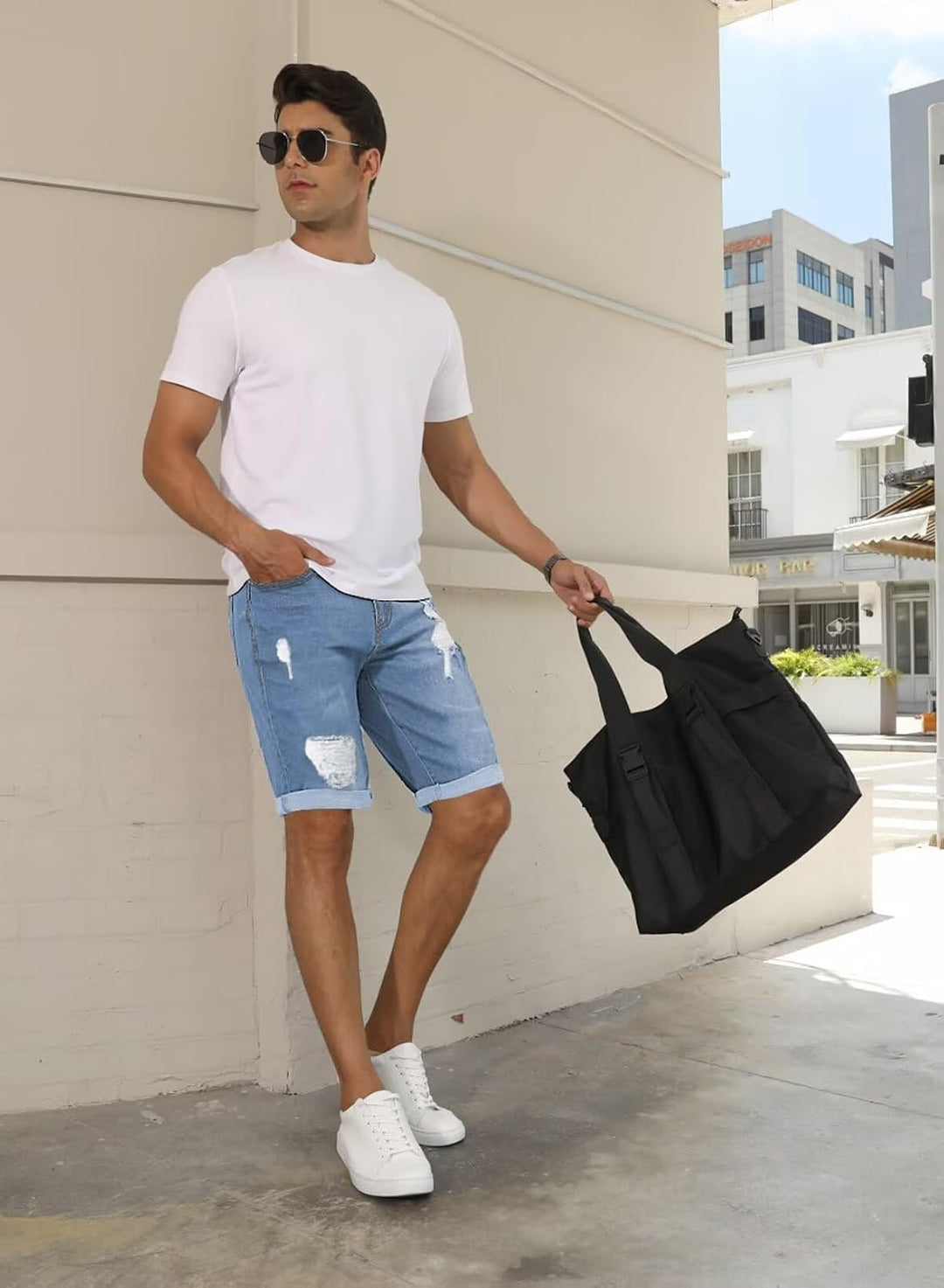 Meilicloth Jeans Shorts Kurze Herren Shorts Sommer Denim Western Casual, B Himmelblau XXS