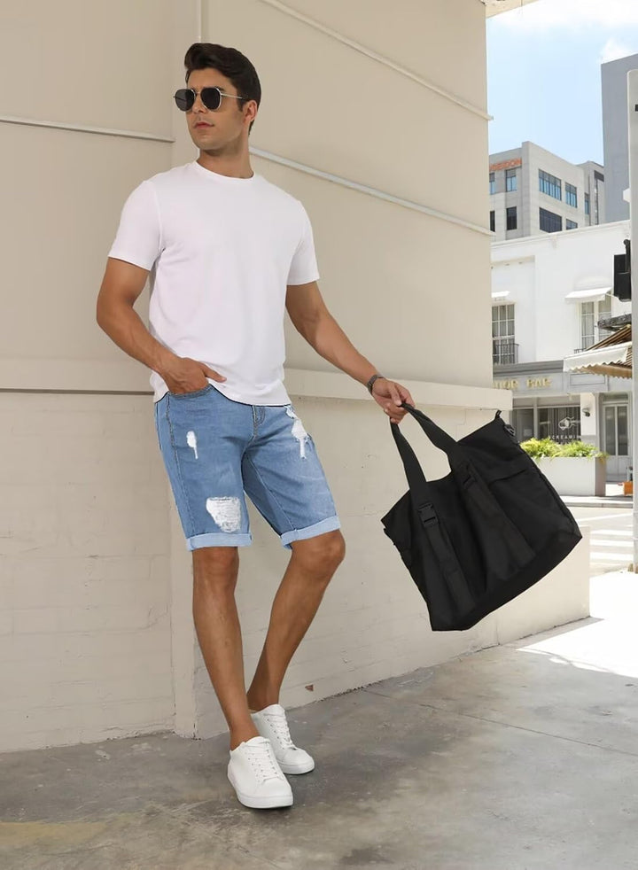 Meilicloth Jeans Shorts Kurze Herren Shorts Sommer Denim Western Casual, B Himmelblau XXS