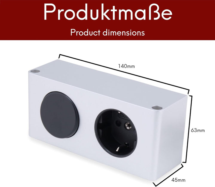 kalb | Energiebox 12V 10W für LED Beleuchtung Kombibox Steckdose und Schalter (mit Netzteil)