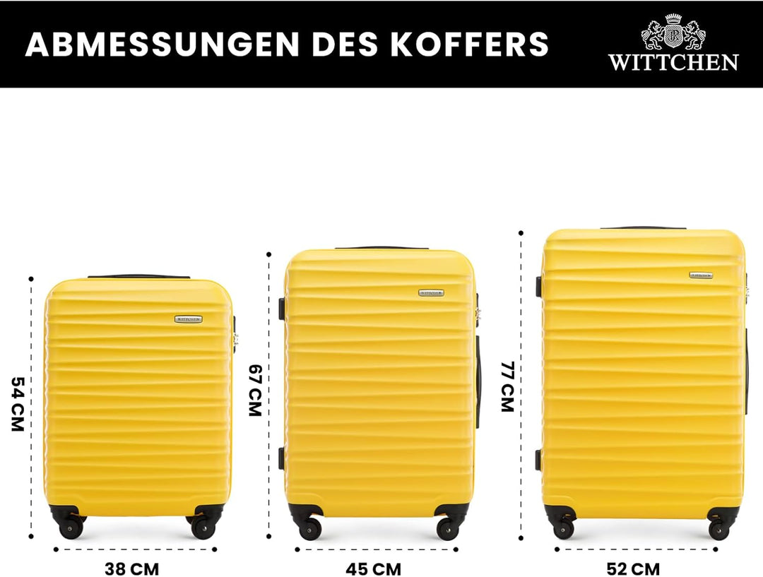 WITTCHEN Reisekoffer 3er Koffer-Set Rollkoffer Trolley Handgepäck Reisekofferset Gepäckset Hartschal