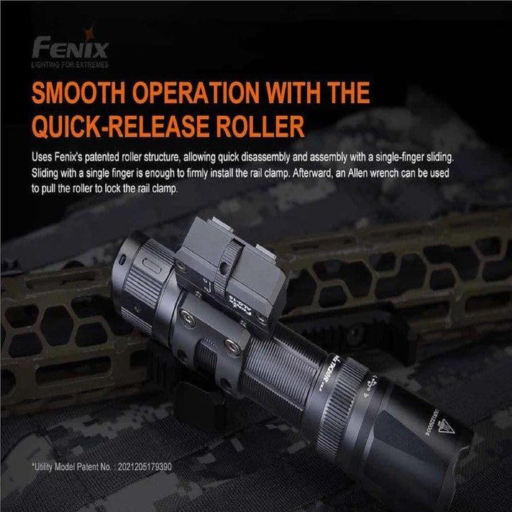 fenix MLOK Taschenlampenhalterung für Taschenlampen mit Körperdurchmesser 23-25, 4 mm, Schwarz, ‎4 x