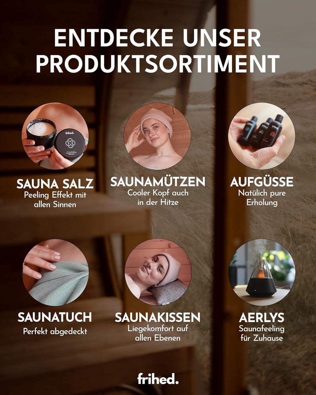 frihed.® Saunasalz Trio - Hochwertiges Peelingsalz mit Lavendel, Minze und Sandelholz Duft - Ideal n