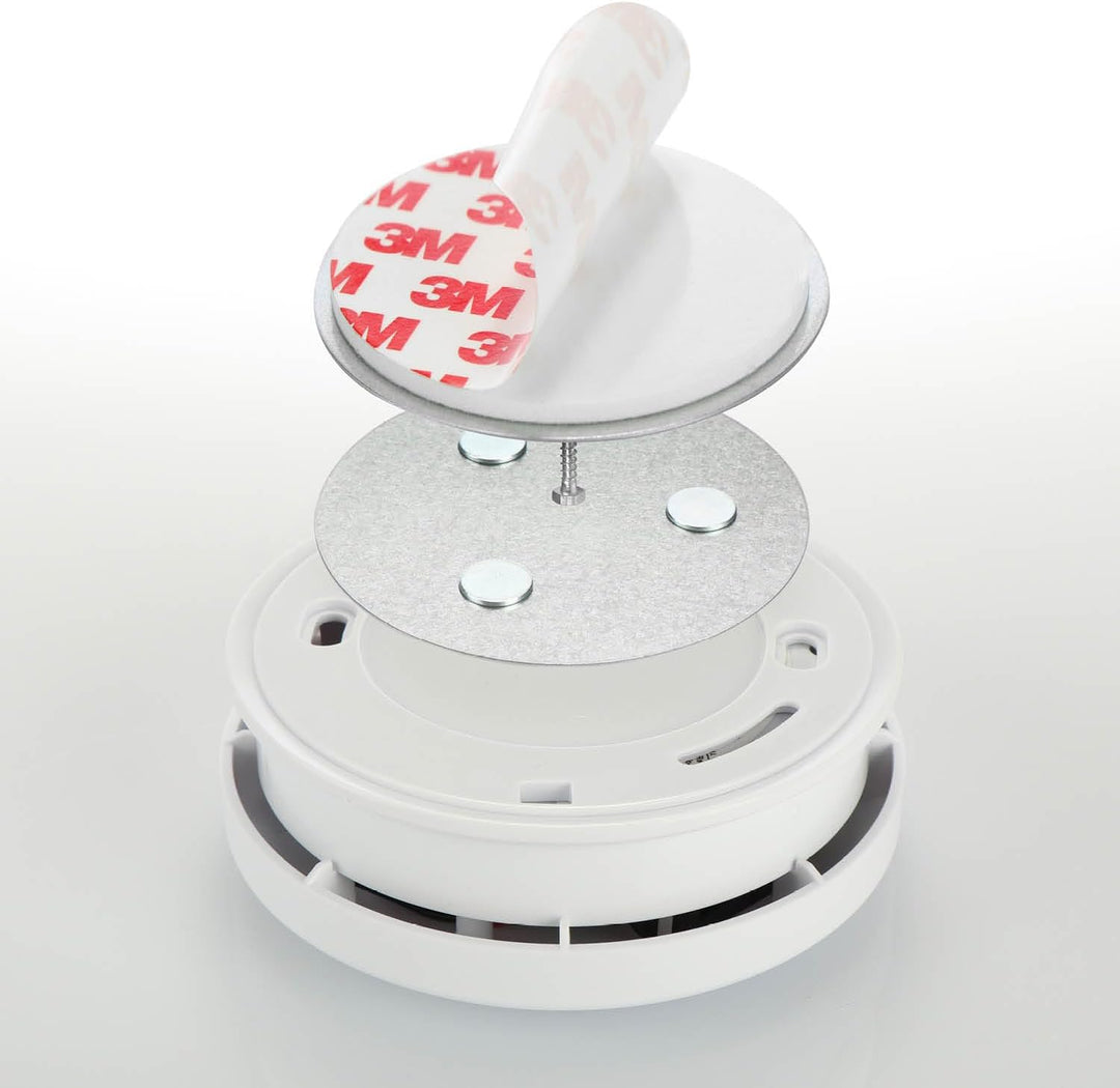 com-four® 10x Magnethalterung für Sicherheitsmelder - Halterung zum Kleben oder Bohren - Befestigung