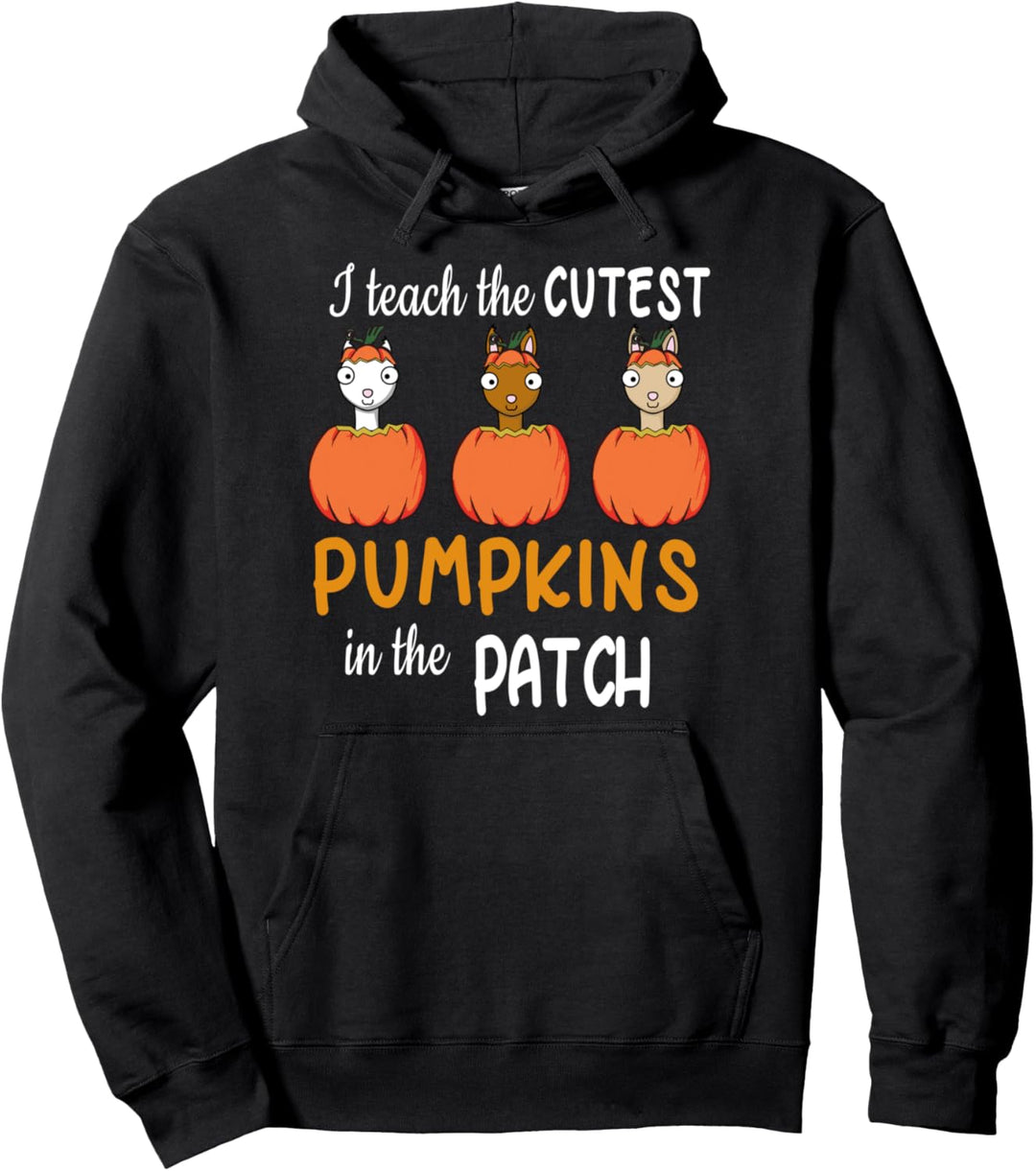 Teach Cutest Pumpkins In the patch Halloween Teacher Gift Pullover Hoodie