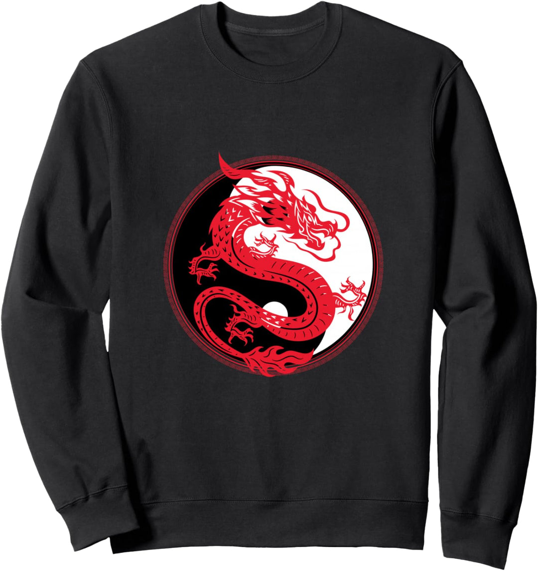Yin und Yang Drache Kultur Mythos Kunst Chinesisch Geschenk Sweatshirt