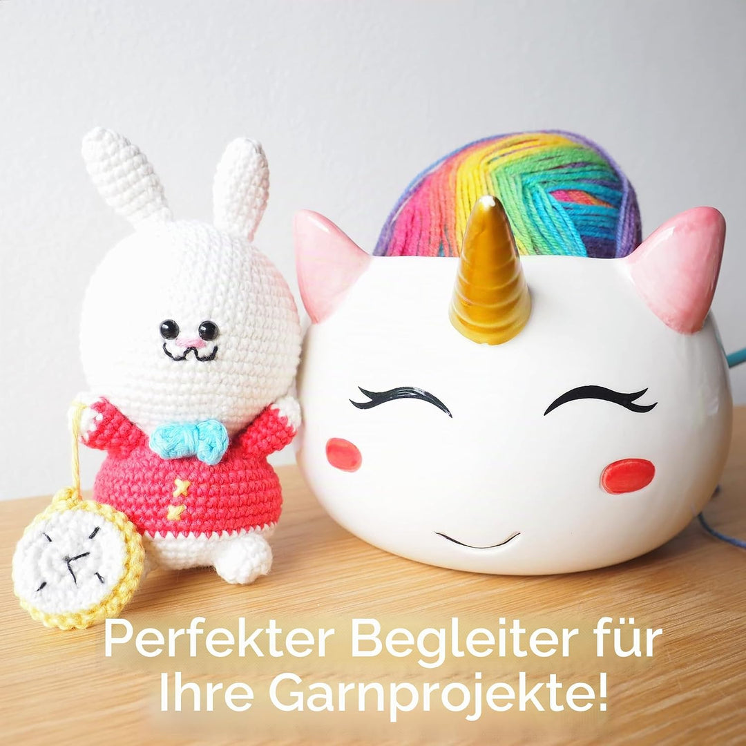Einhorn-Garnschale zum Stricken – Keramik-Strickschale, extra gross, 21,6 cm, Keramik-Garnschale, Hä