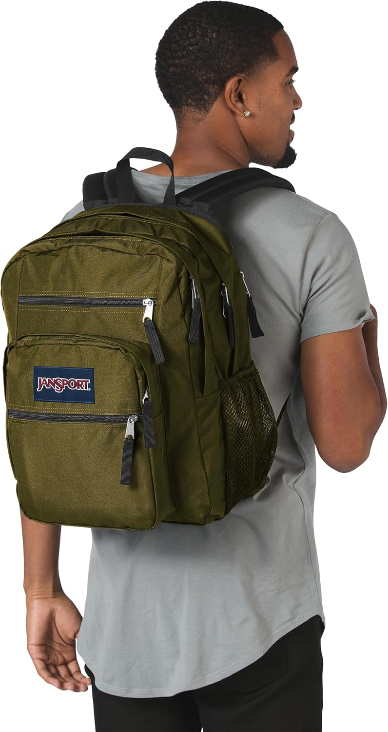 JanSport BIG STUDENT Grosser Rucksack, 15 inch -Laptopfach Army Green, Army Green