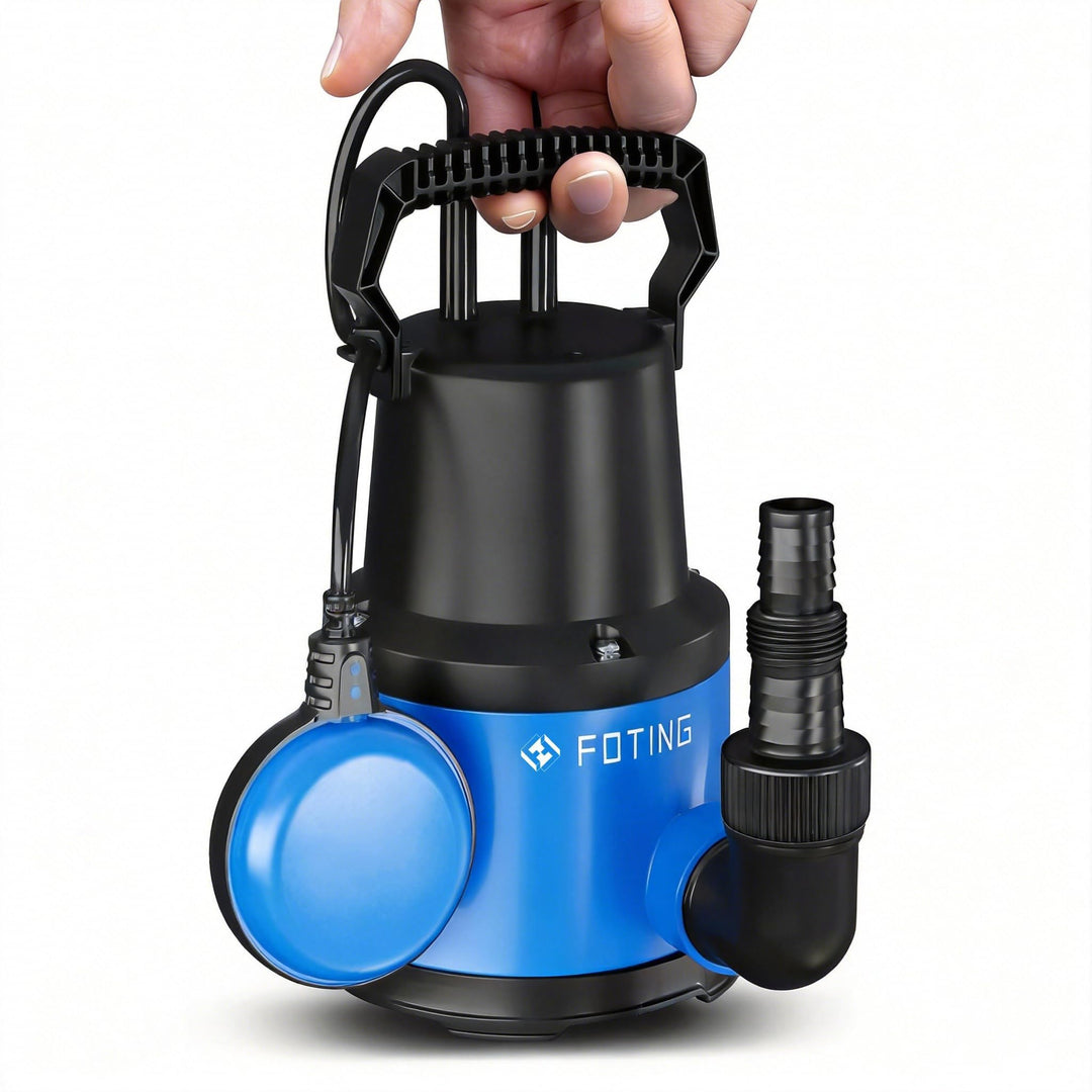 FOTING Tauchpumpe 400 W, 8000 l/h, Förderhöhe max. 8 m, Eintauchtiefe max. 7 m, einstellbarer Schwim