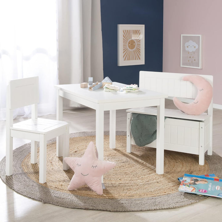 roba Truhenbank, Sitzbank für Kinder, Kindermöbel zum Sitzen und Aufbewahrung von Spielzeug, weiss K
