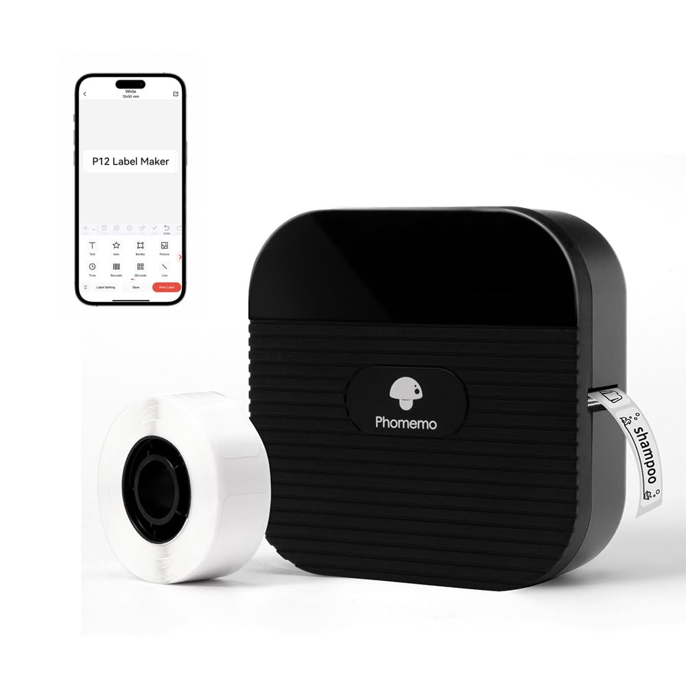 Phomemo Q31 Etikettendrucker, Mini Etikettiergerät Bluetooth, Beschriftungsgerät Selbstklebend 203 D